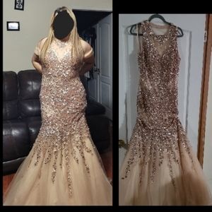 Dress size 10, Rose Gold (no strech)